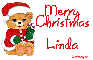 Glitter Christmas candy cane bear Linda