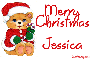 Glitter Christmas candy cane bear Jessica