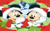 Minne and Mickey mouse christmas background