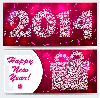 Pink 2014 New Year tiled background