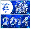 Happy New Year 2014 background blue