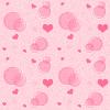 pink bubbles and hearts seamless background