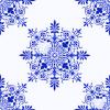Victorian Ornament -Blue on White