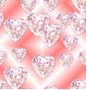 Diamond Hearts glowing seamless background