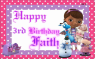 Faith -Happy 3rd Birthday
