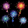 Fourth of July fireworks seamless background