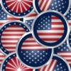 Fourth of July flag buttons seamless background