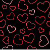 red neon heart background 