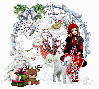 Merry Christmas/girl with lamb