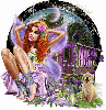 Fairy with dog/purple