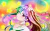Cute anime girl with rainbow hair