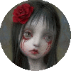 Gothic Girl Crying Blood Globe
