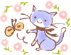 Cat Blue With Butterfly
