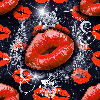 Seamless Background - Lips and sparkles