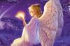 Sweet angel hold gift of light