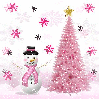 Tiny pink snowman tile