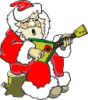 Santa Claus making music