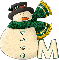 Snowman with M letter
