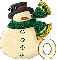 Snowman with O letter