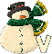 Snowman with V letter