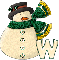 Snowman with W letter