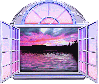 window frame with water animated 