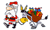 Santa Claus and donkey