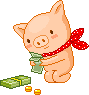 little pig with money
