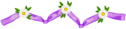 Purple Ribbon & Flowers