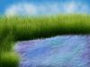 Green grass with water Painting
