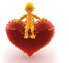 figure sitting on heart
