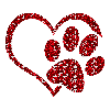 cat paw print / heart