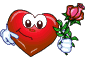 red heart with flower
