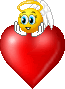 smiley angel with red heart