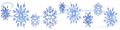 Blue snowflake divider with snow