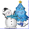 Background - Snowman - Tree - Cat