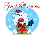 Good Morning-Christmas Polar Bear with gift