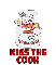 Glitter SNOWMAN CHEF  saying "KISS THE COOK"