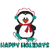HAPPY HOLIDAYS PENGUIN IN THE SNOW