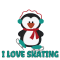  PENGUIN SAYING "I LOVE SKATING"