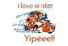 Snowing on a driver... "i love winter"... YIPEE!