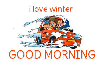 Snowing on a winter driver.. "i love winter.. GOOD MORNING"
