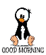 ANIMATED PENGUIN SAYING "GOOD MORNING"