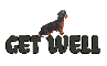 ANIMATED WEINER DOG SAYING "GET WELL" 