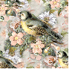 Bird And Flowers Vintage Seamless Background