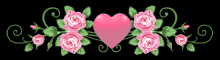 Pink heart roses
