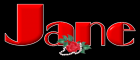Red name with flower - Jane