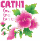CATHI love love loves it (pink glittered flowere) 