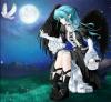Anime Girl Sitting Under The Moonlight