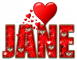 RED LOVE LETTER HEART JANE TEXT